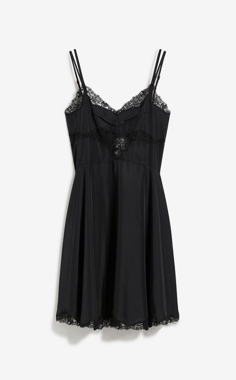 Vestidos Max Mara Slip With Lace Pretas | MMR593334