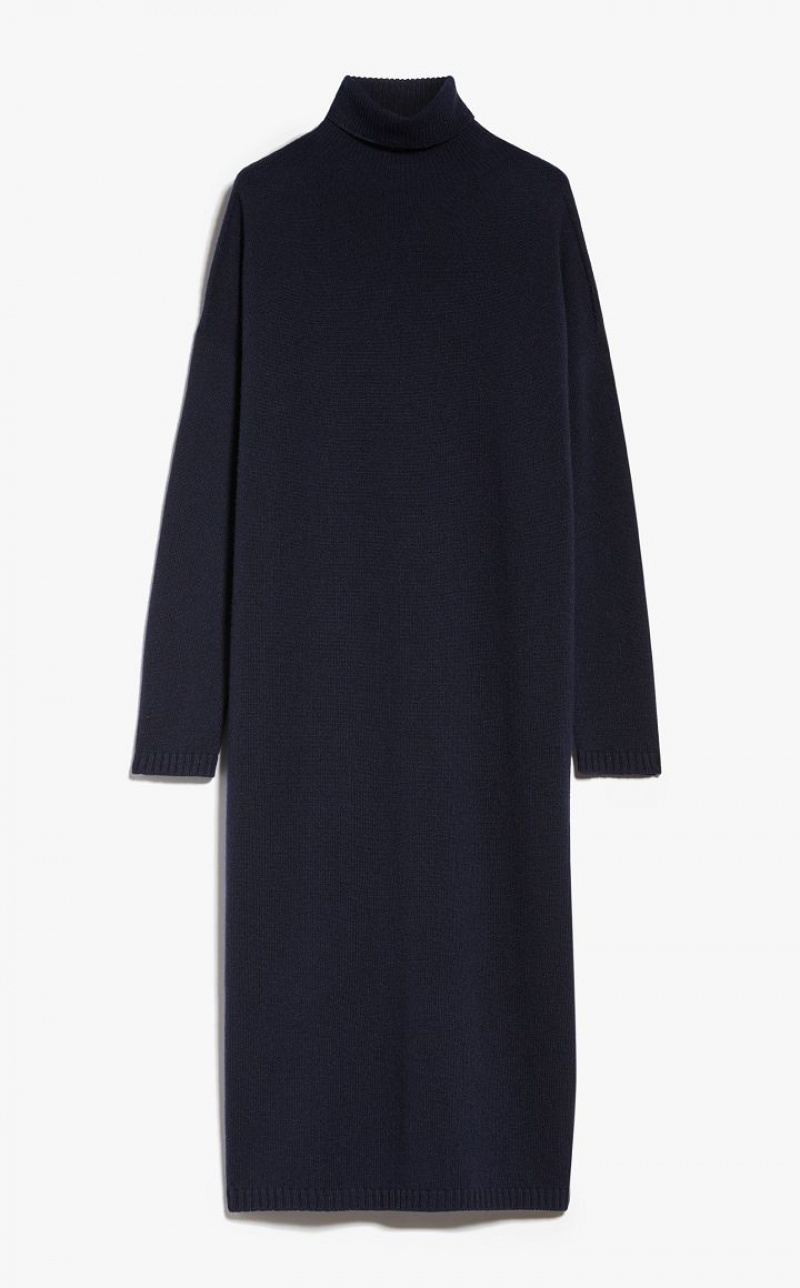 Vestidos Max Mara Wool And Cashmere Polo-neck Azul Marinho | MMR593301