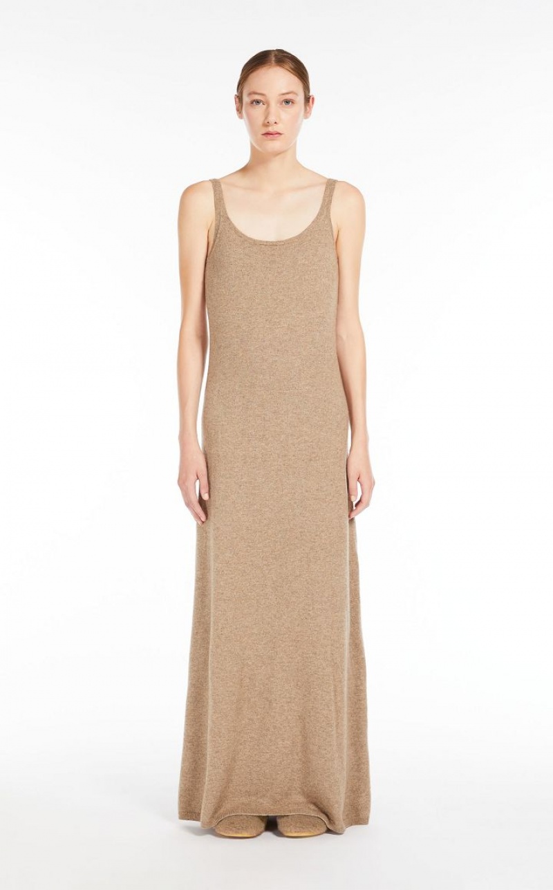 Vestidos Max Mara Wool And Cashmere Slip Marrom | MMR593303