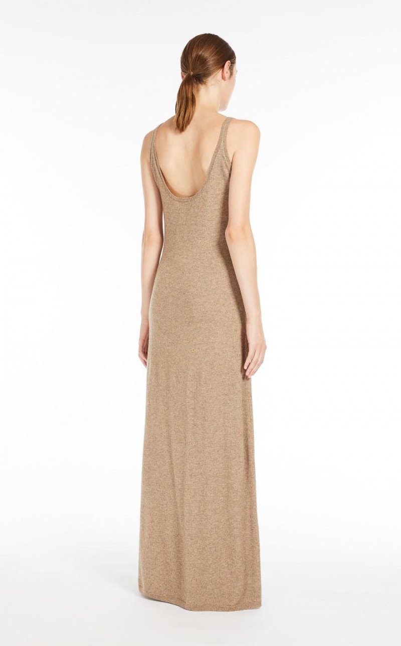 Vestidos Max Mara Wool And Cashmere Slip Marrom | MMR593303