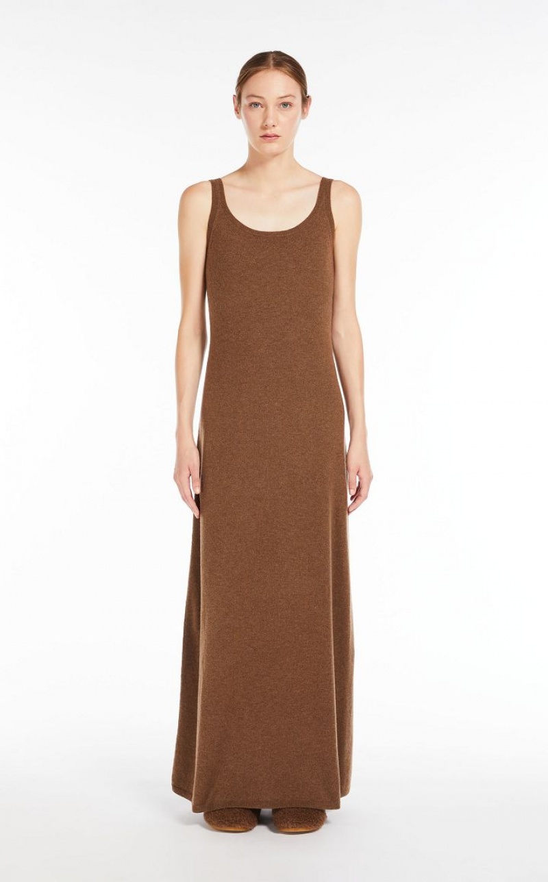 Vestidos Max Mara Wool And Cashmere Slip Luz Marrom | MMR593312