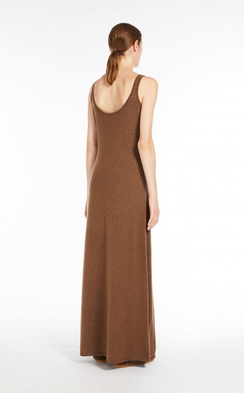 Vestidos Max Mara Wool And Cashmere Slip Luz Marrom | MMR593312