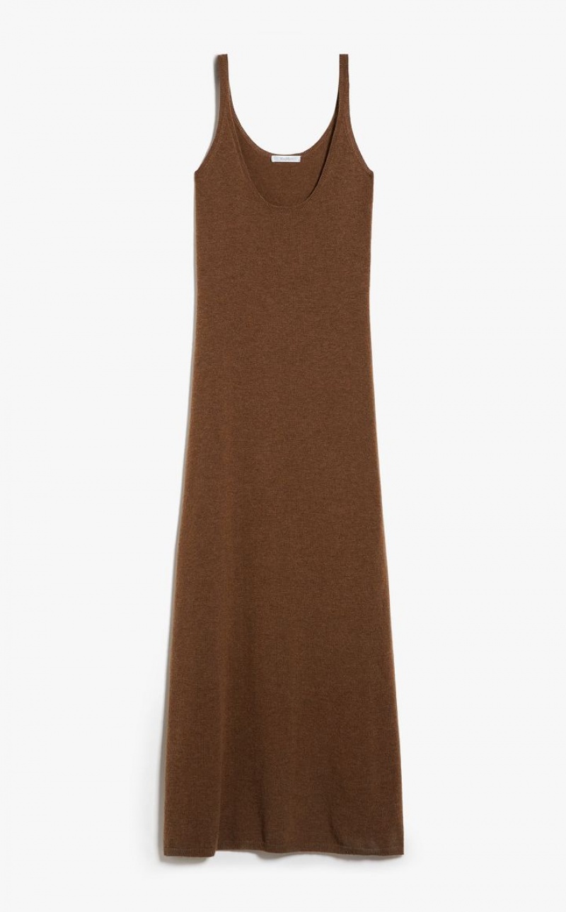 Vestidos Max Mara Wool And Cashmere Slip Luz Marrom | MMR593312