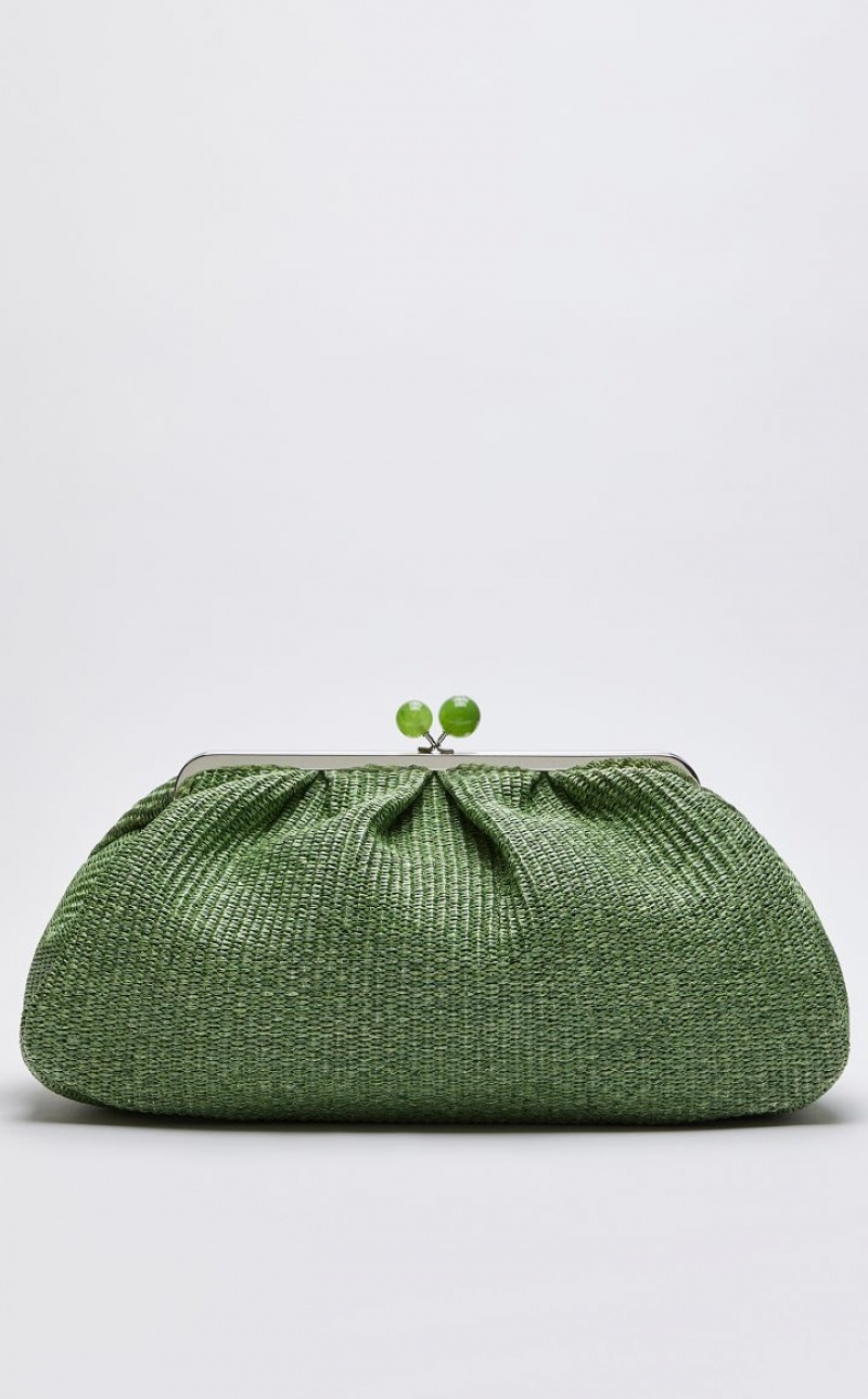 Weekend Bag Max Mara Large Pasticcinoin Raffia Verdes | MMR594145