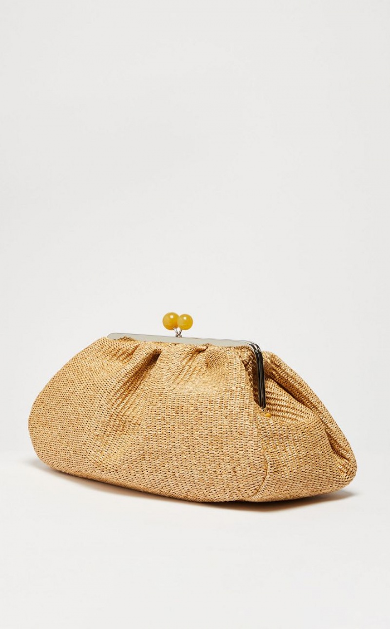 Weekend Bag Max Mara Large Pasticcinoin Raffia Bege | MMR594146