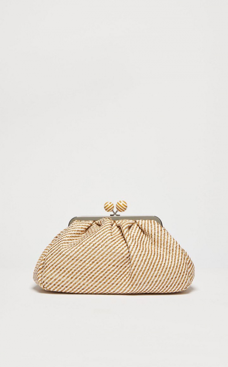 Weekend Bag Max Mara Medium Pasticcinoin Raffia Marrom | MMR594150