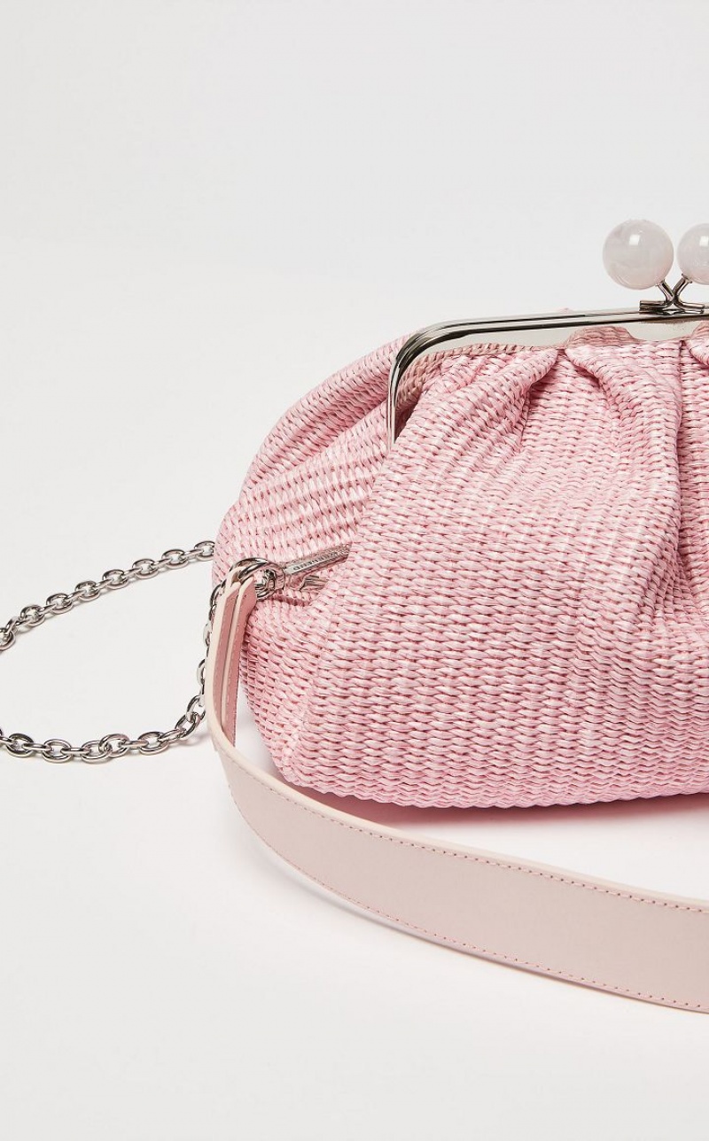 Weekend Bag Max Mara Medium Pasticcinoin Raffia Rosa | MMR594166