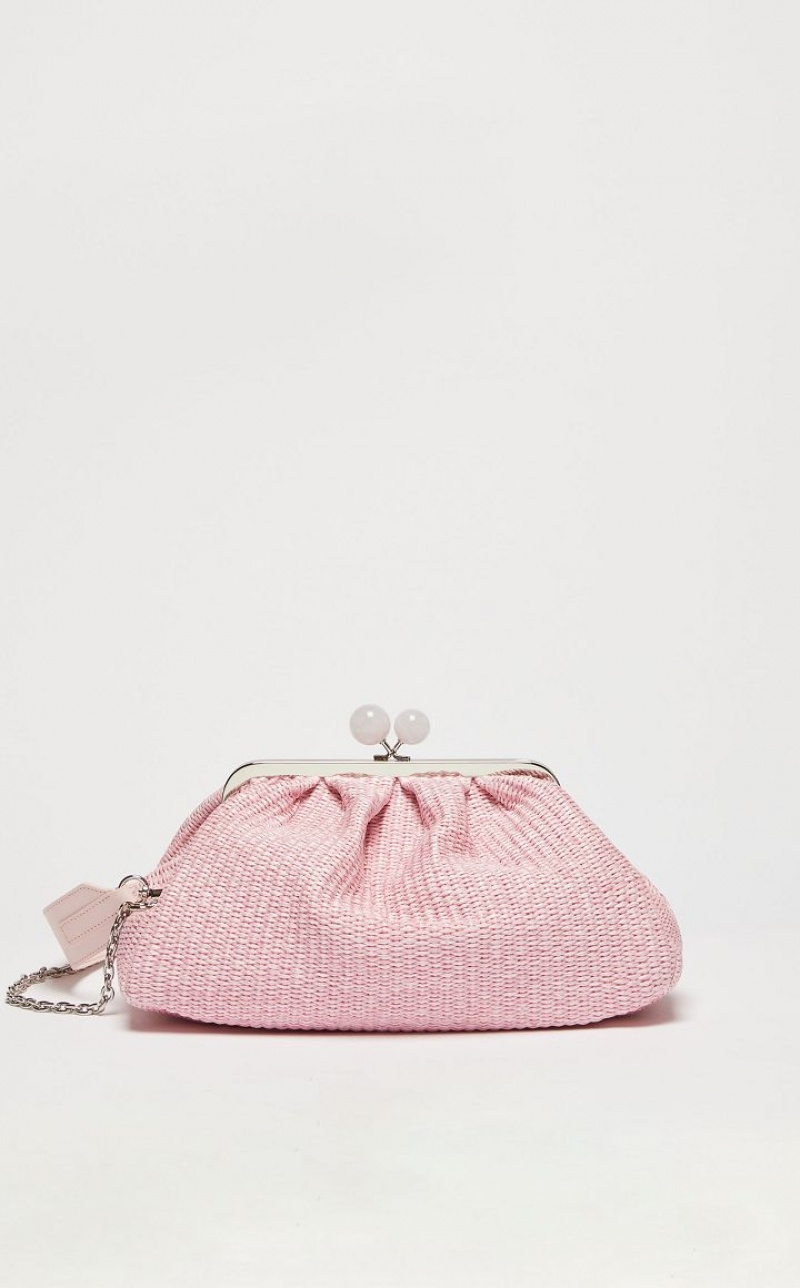 Weekend Bag Max Mara Medium Pasticcinoin Raffia Rosa | MMR594166