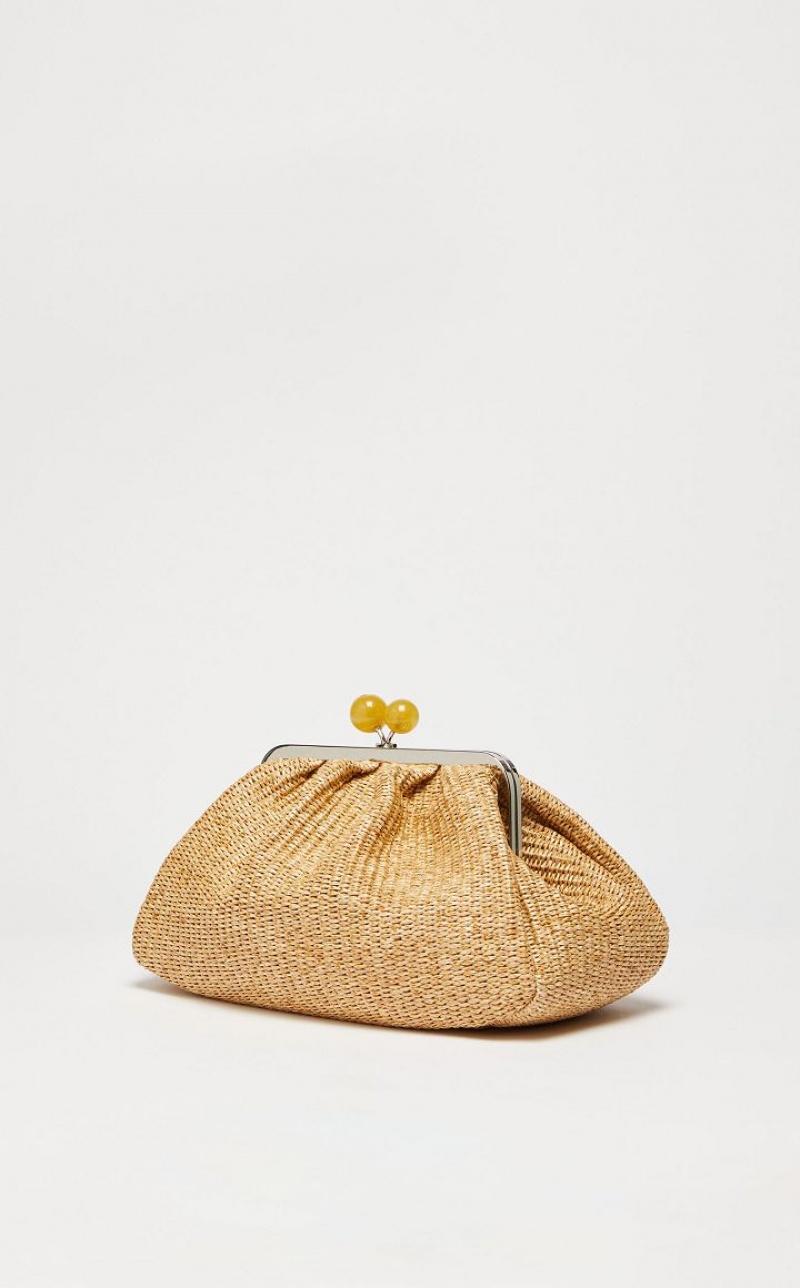 Weekend Bag Max Mara Medium Pasticcinoin Raffia Bege | MMR594167