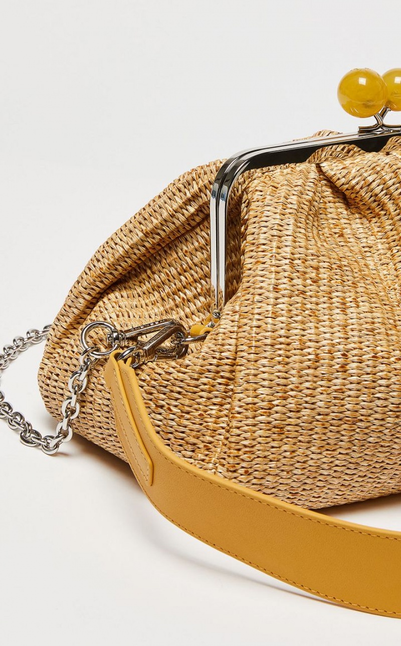 Weekend Bag Max Mara Medium Pasticcinoin Raffia Bege | MMR594167