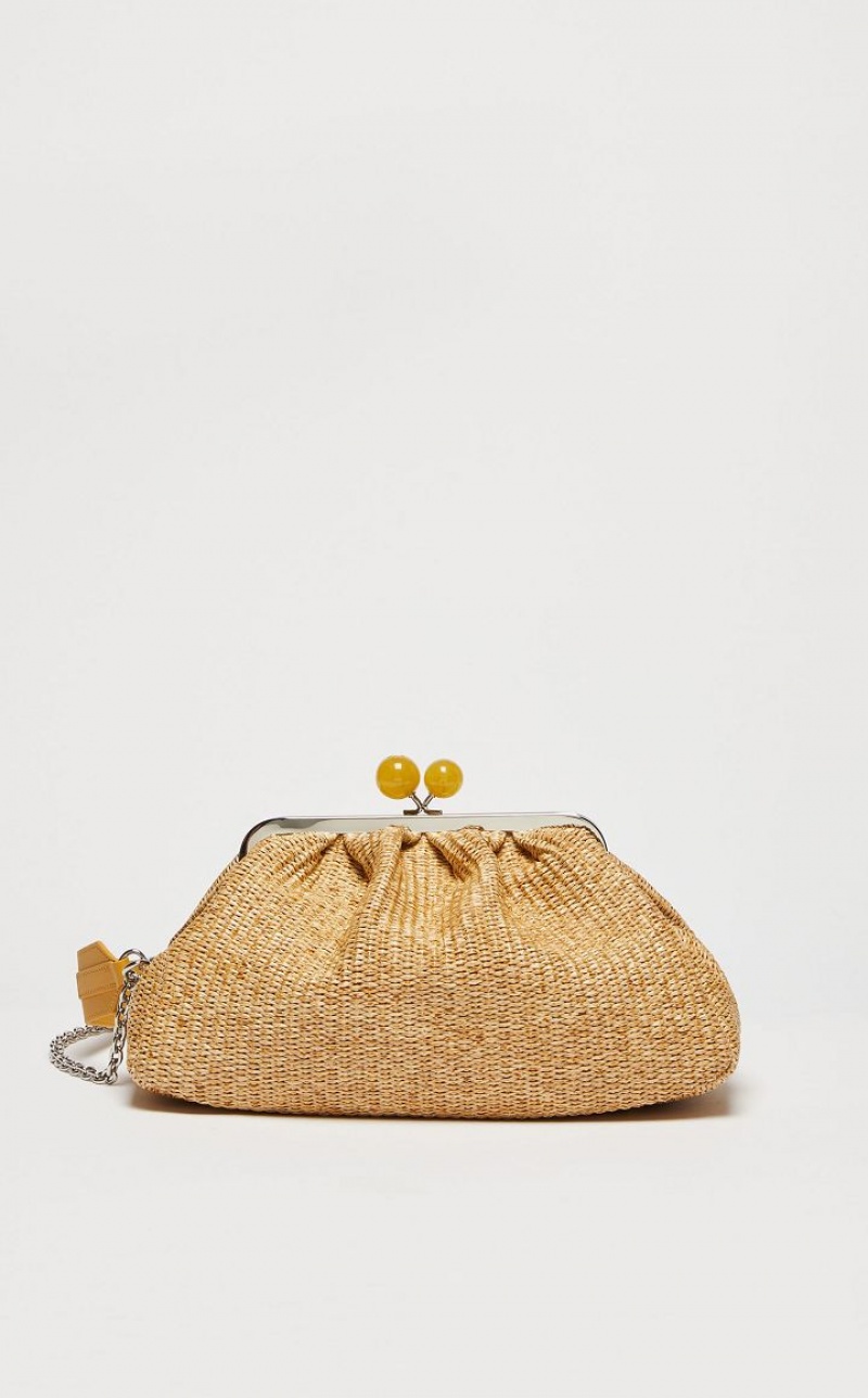 Weekend Bag Max Mara Medium Pasticcinoin Raffia Bege | MMR594167