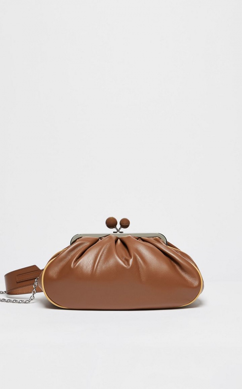 Weekend Bag Max Mara Nappa Leather Pasticcino Marrom | MMR594169