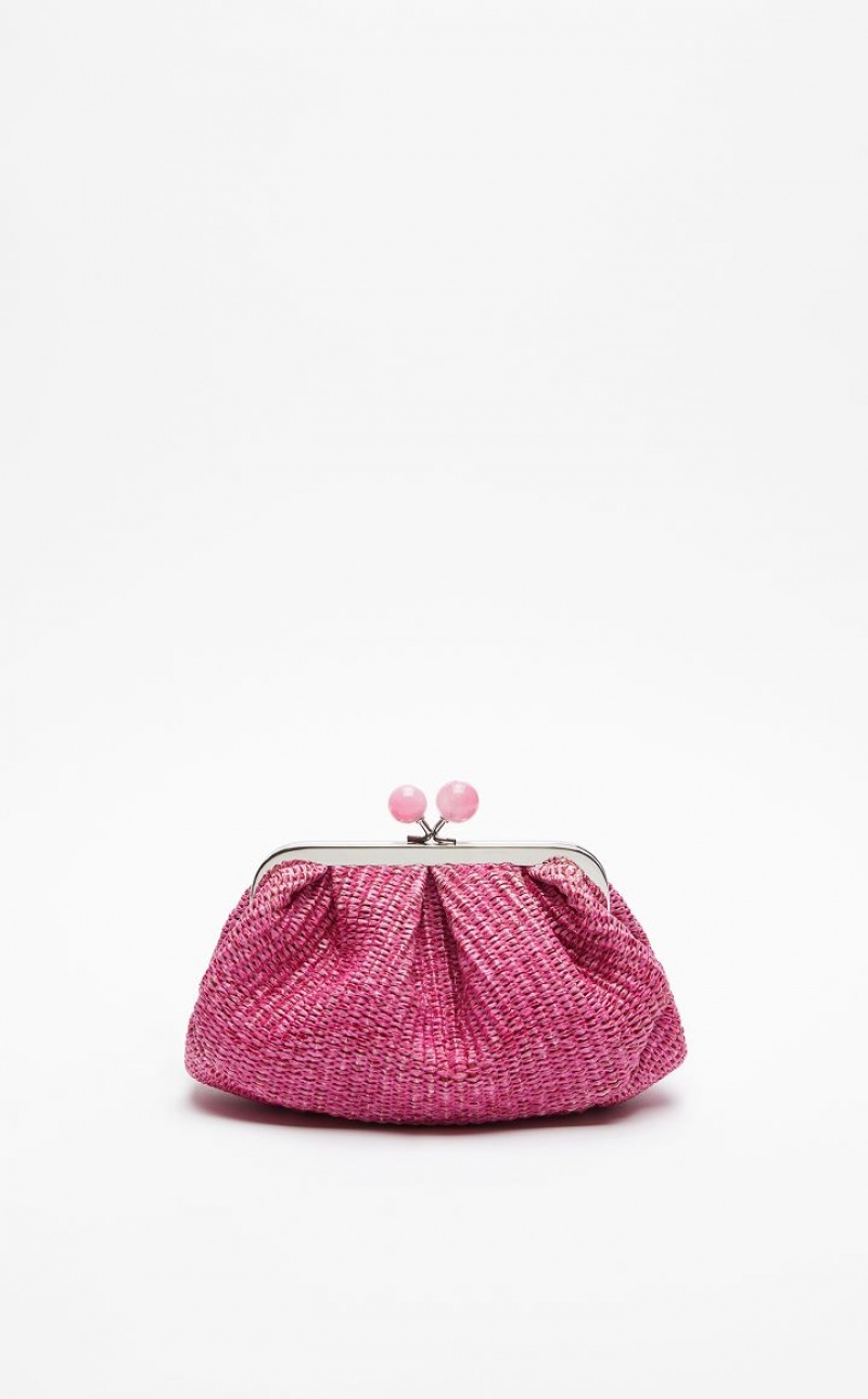 Weekend Bag Max Mara Small Pasticcinoin Raffia Fucsia | MMR594140