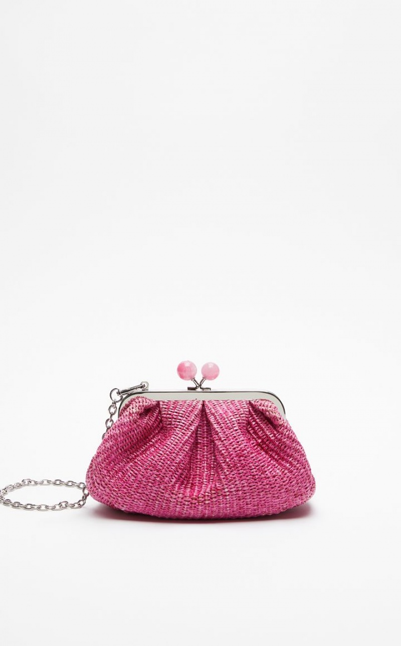 Weekend Bag Max Mara Small Pasticcinoin Raffia Fucsia | MMR594140