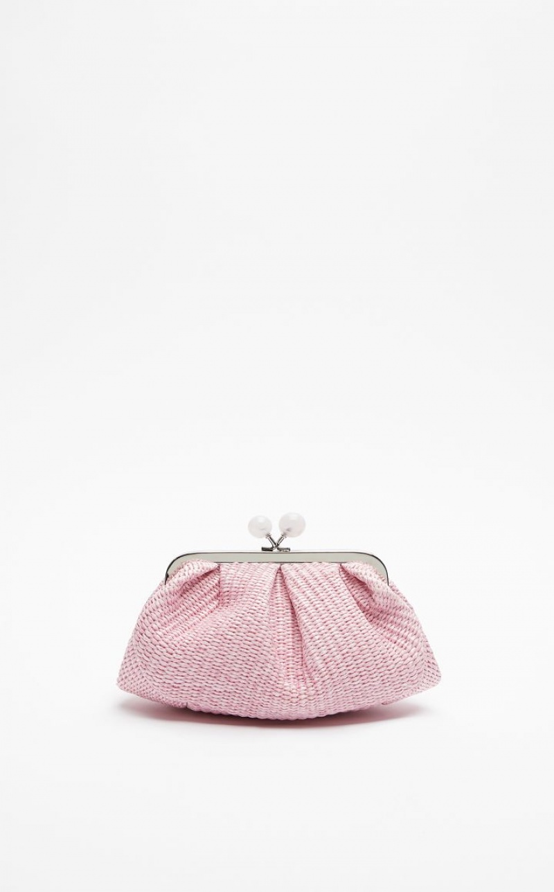 Weekend Bag Max Mara Small Pasticcinoin Raffia Rosa | MMR594141