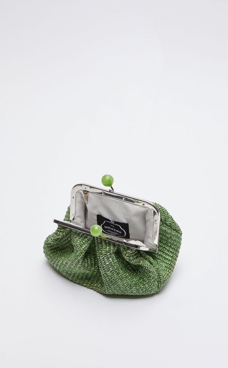 Weekend Bag Max Mara Small Pasticcinoin Raffia Verdes | MMR594168