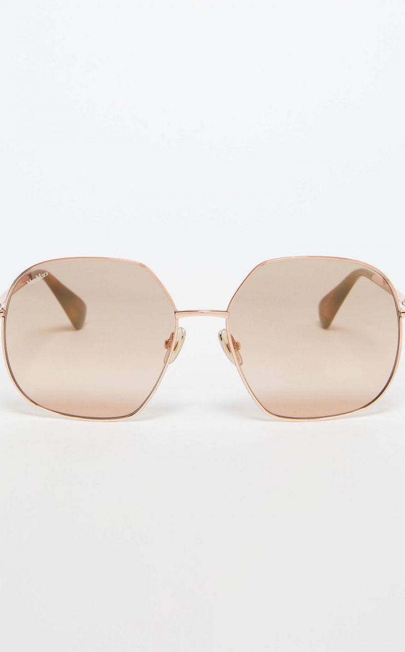 Óculos De Sol Max Mara Metal Douradas | MMR594290